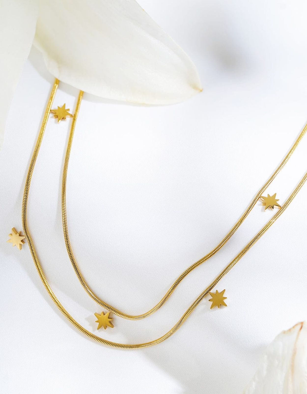 Golden Star Charm Layered Necklace